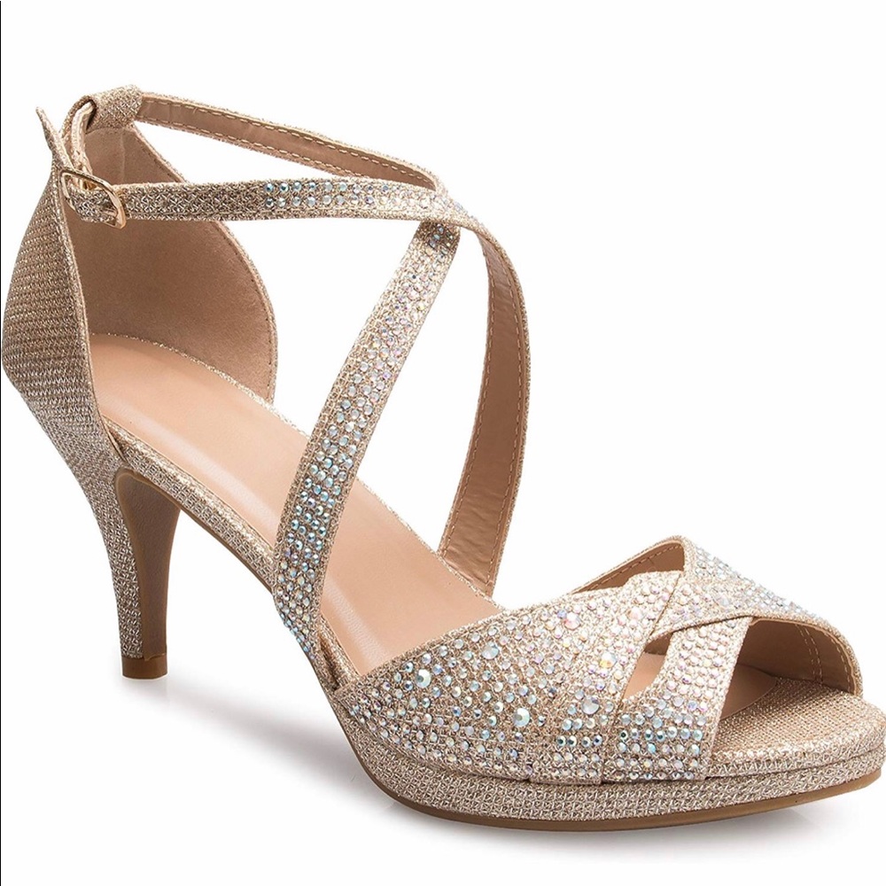 Strappy open toe heels